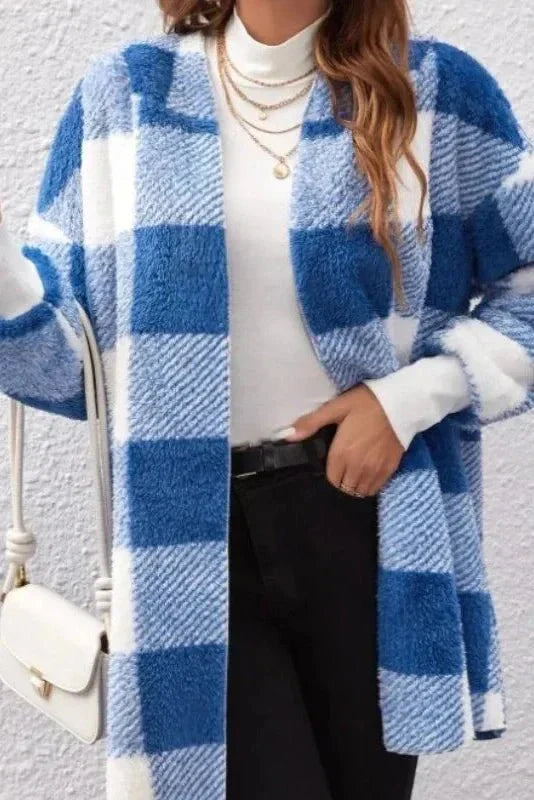 Ana | Sweatshirt padrão xadrez com capuz