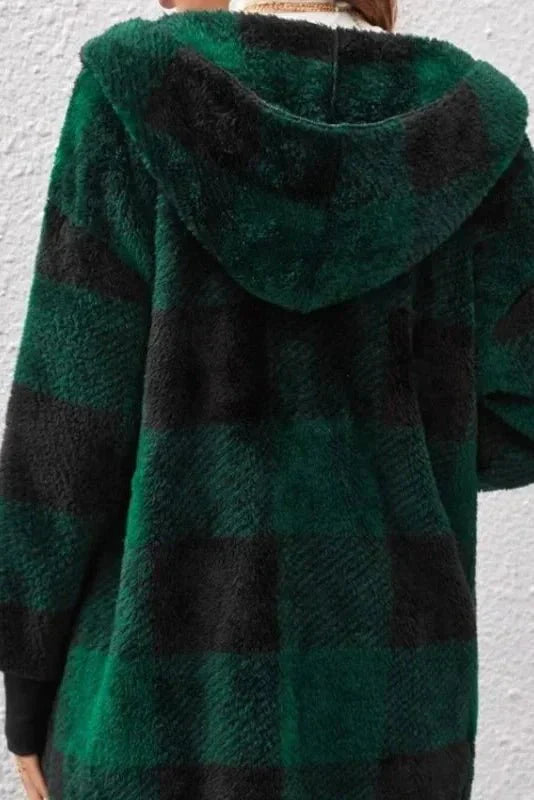 Ana | Sweatshirt padrão xadrez com capuz