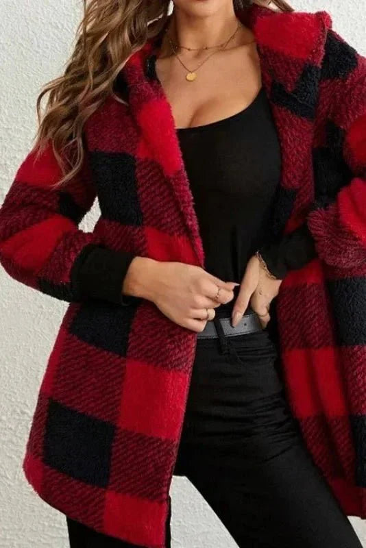 Ana | Sweatshirt padrão xadrez com capuz