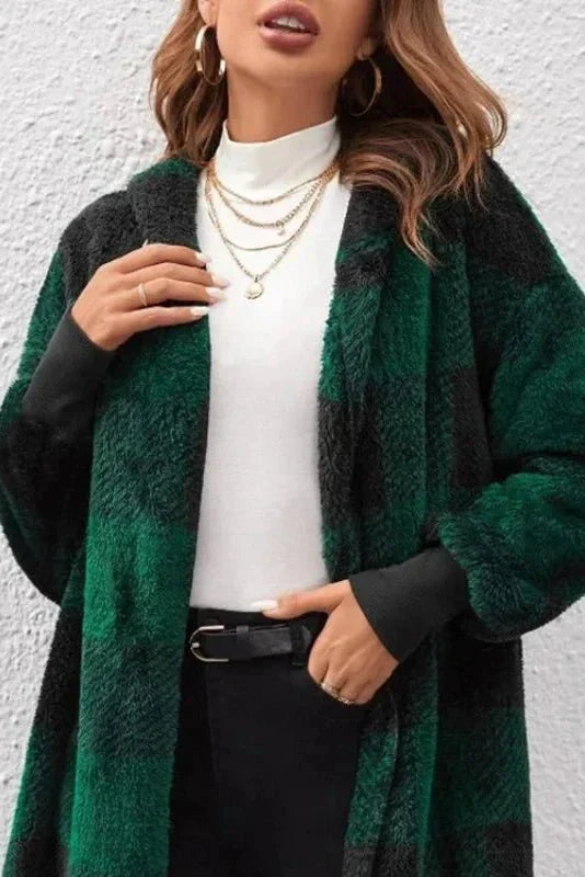 Ana | Sweatshirt padrão xadrez com capuz