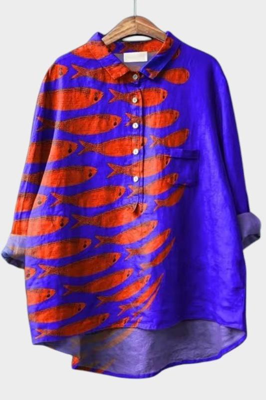Tânia | Camisa em renda de luxo - Blusa de linho, conforto casual