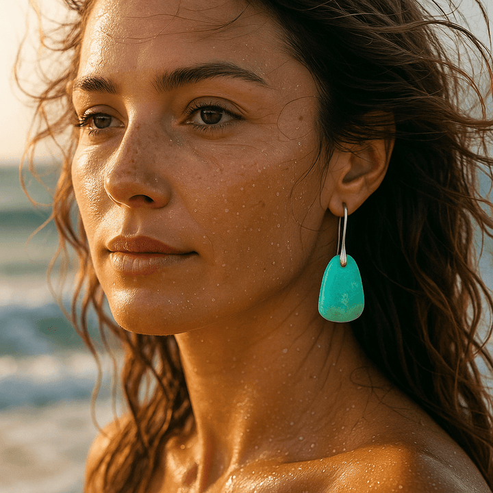 Fátima | Brincos em amazonite