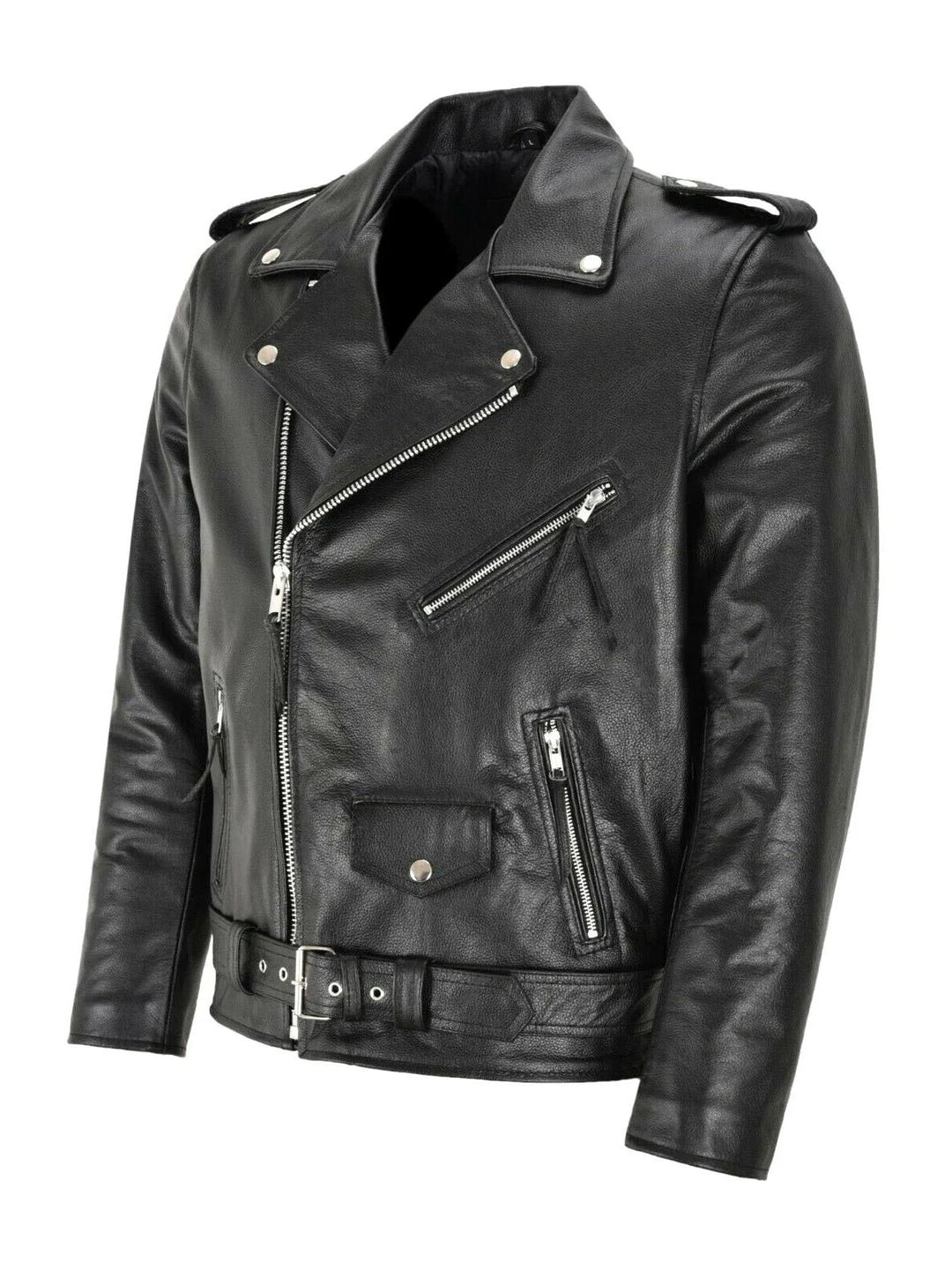 Adelino | Casaco em pele biker clássica