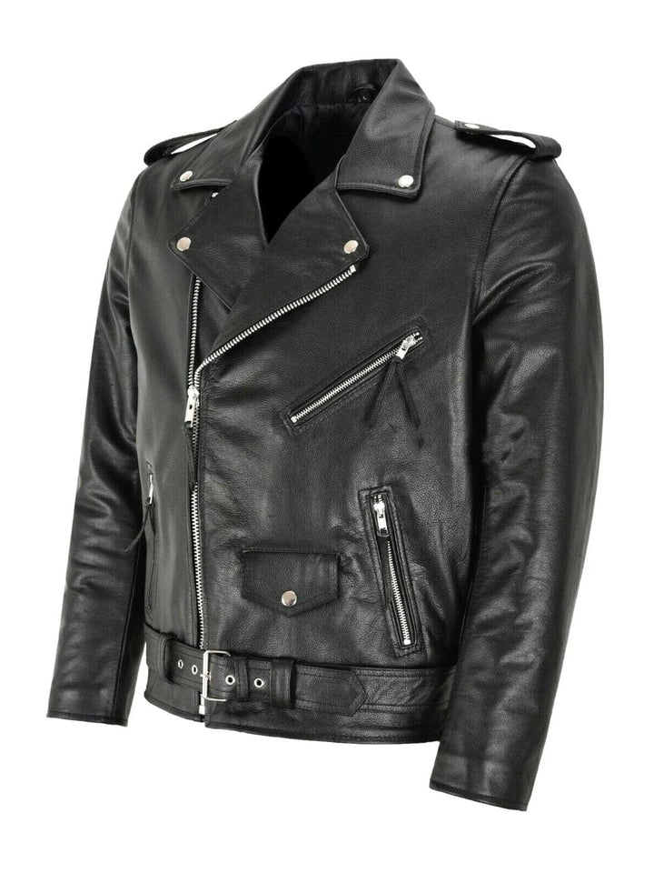 Adelino | Casaco em pele biker clássica