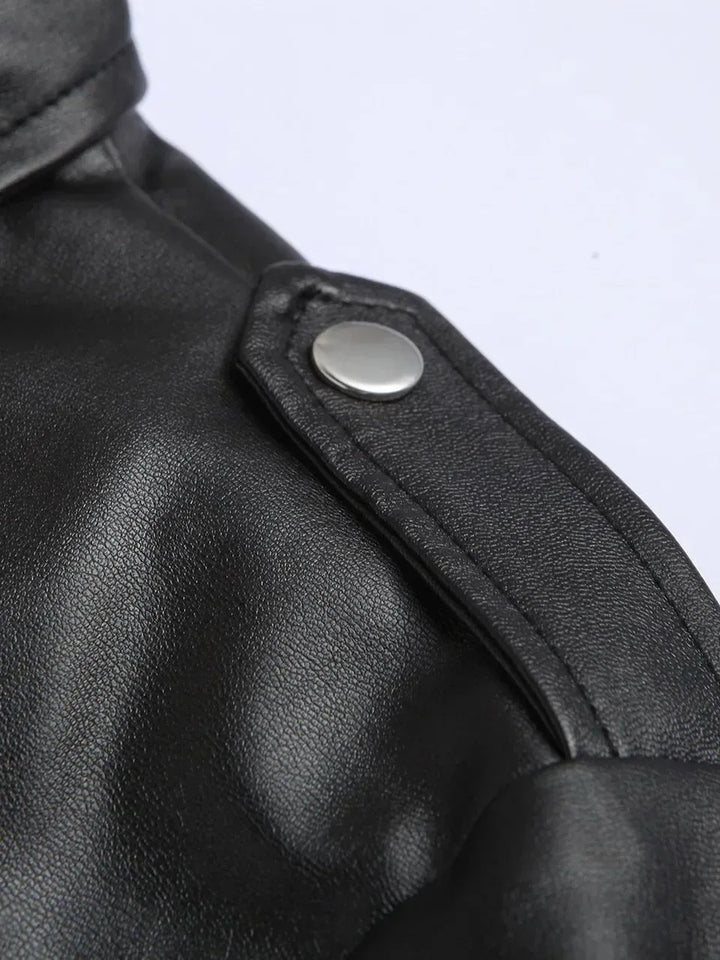 Adelino | Casaco em pele biker clássica
