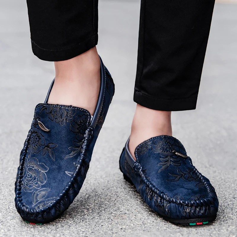 Cristina | Mocassins em pele com flores