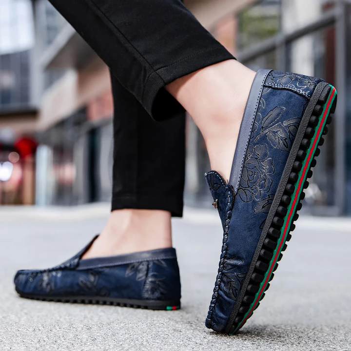 Cristina | Mocassins em pele com flores