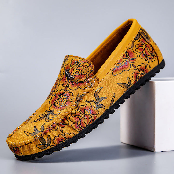 Cristina | Mocassins em pele com flores