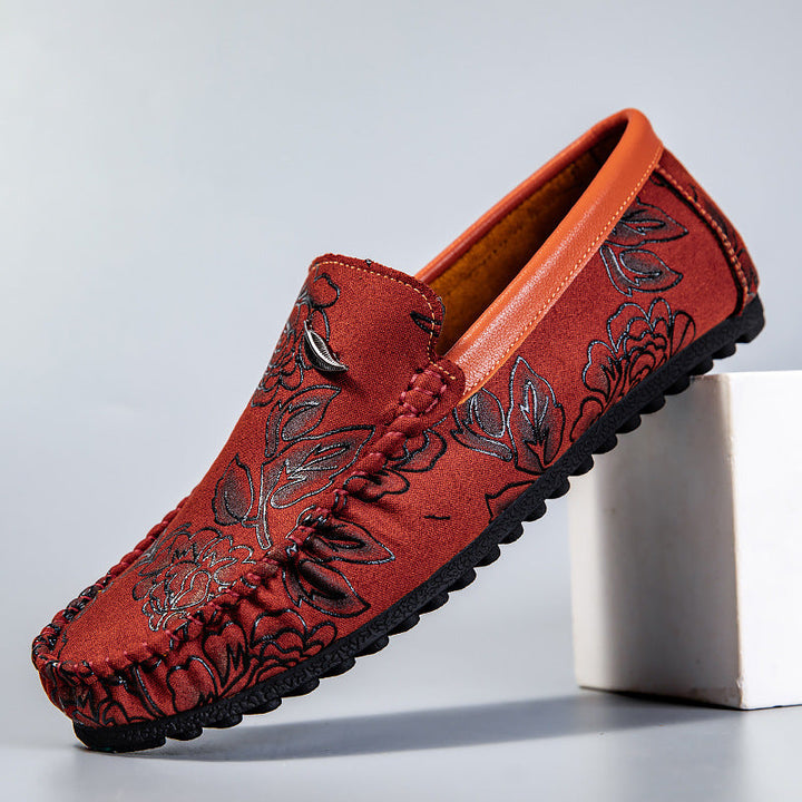 Cristina | Mocassins em pele com flores