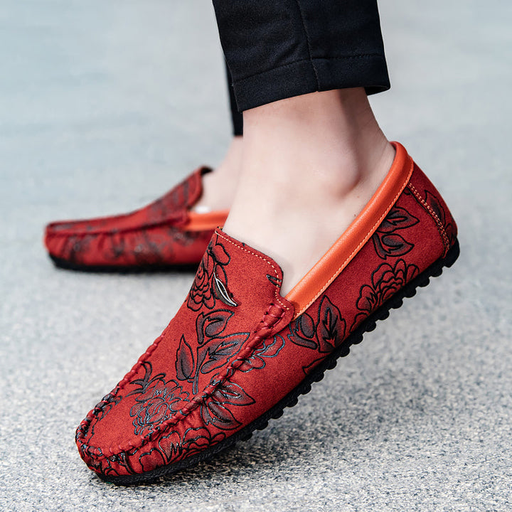 Cristina | Mocassins em pele com flores