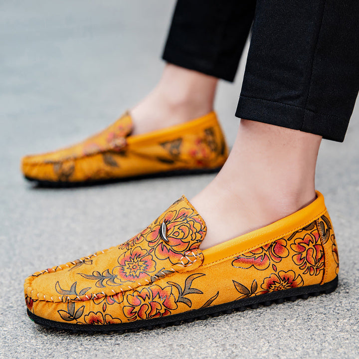 Cristina | Mocassins em pele com flores