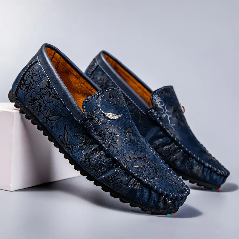 Cristina | Mocassins em pele com flores