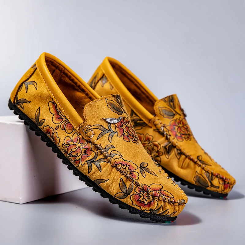 Cristina | Mocassins em pele com flores