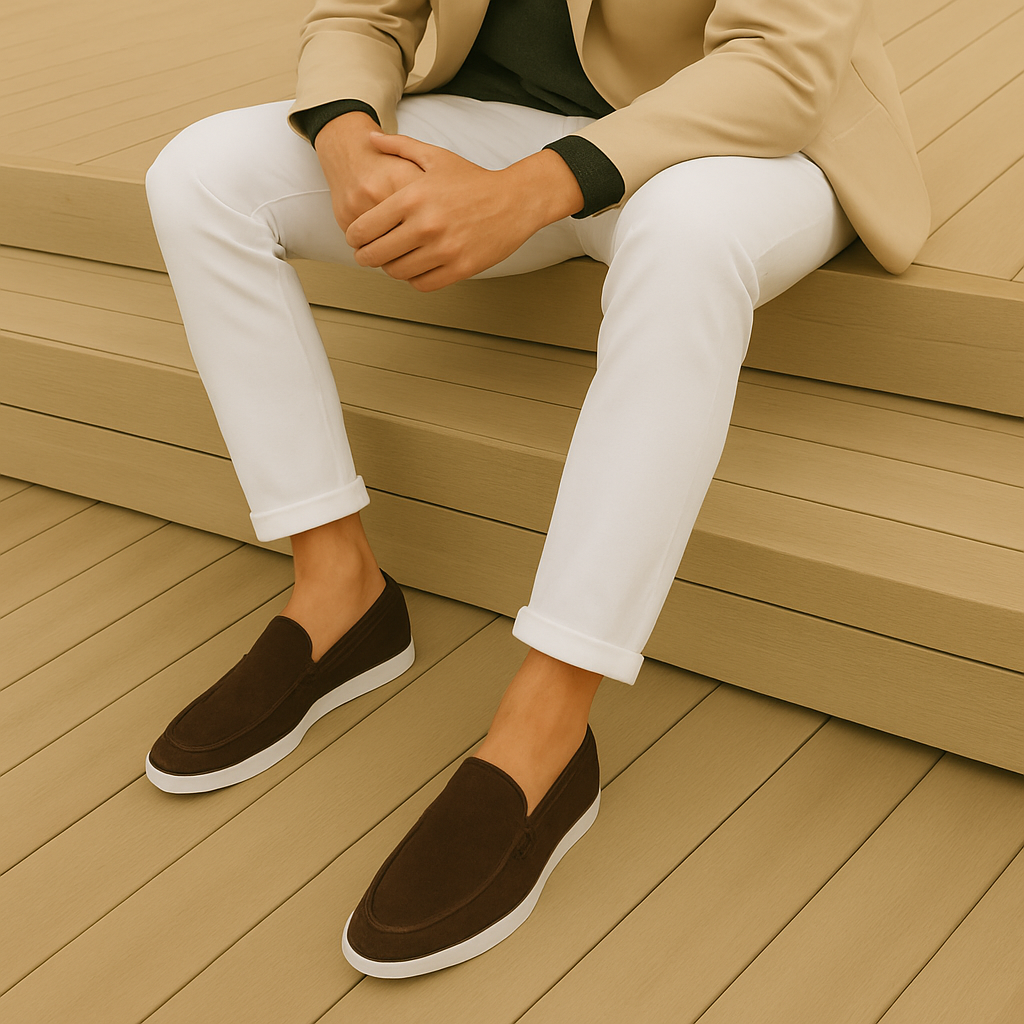 Carlos | Elegantes mocassins em camurça