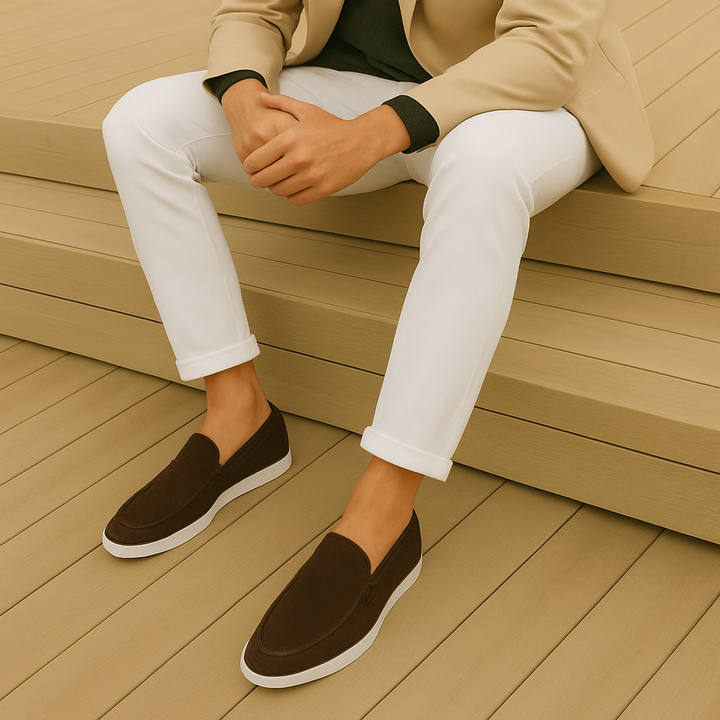 Carlos | Elegantes mocassins em camurça
