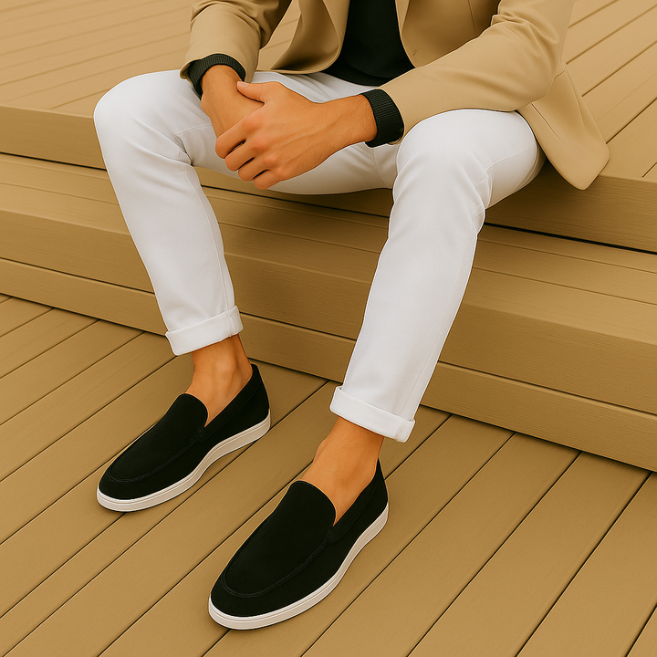Carlos | Elegantes mocassins em camurça