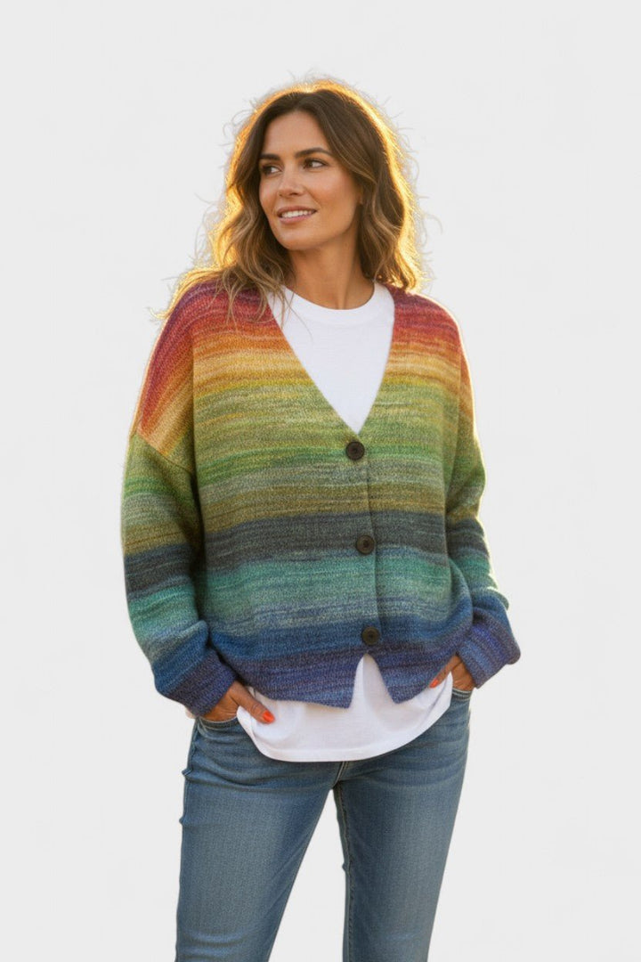 Andreia | Cardigan vibrante com botões