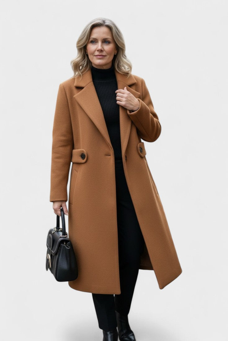 Deolinda | Casaco comprido em lã para mulheres
