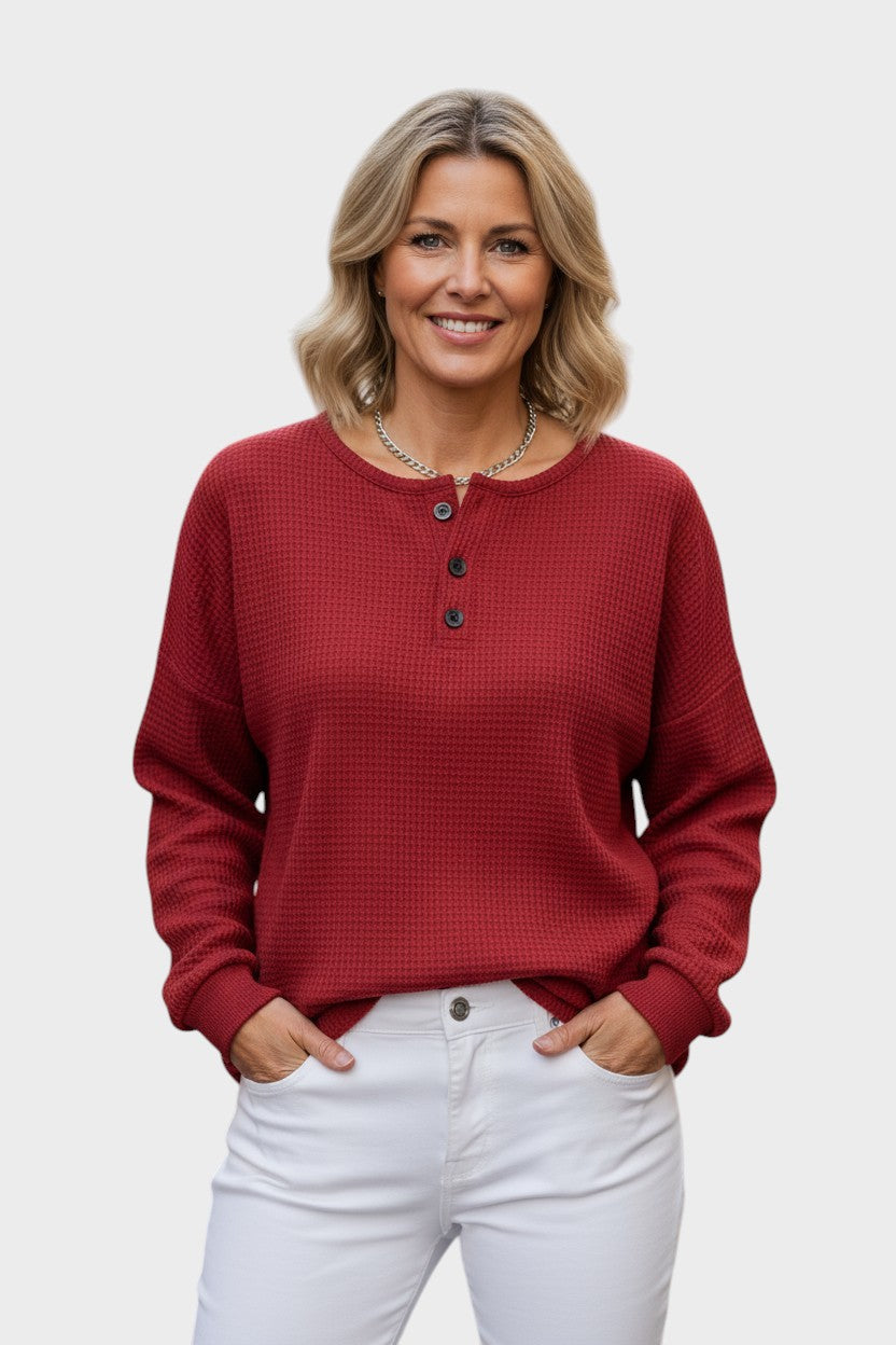 Joana | Camisola em malha a waffle