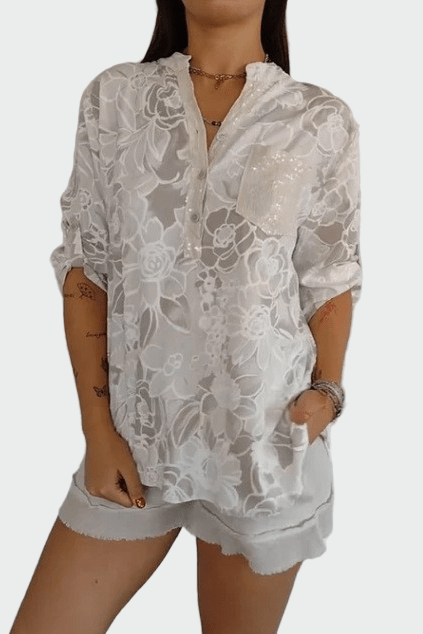 Carla | Blusa floral azul