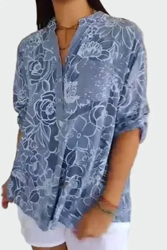 Carla | Blusa floral azul