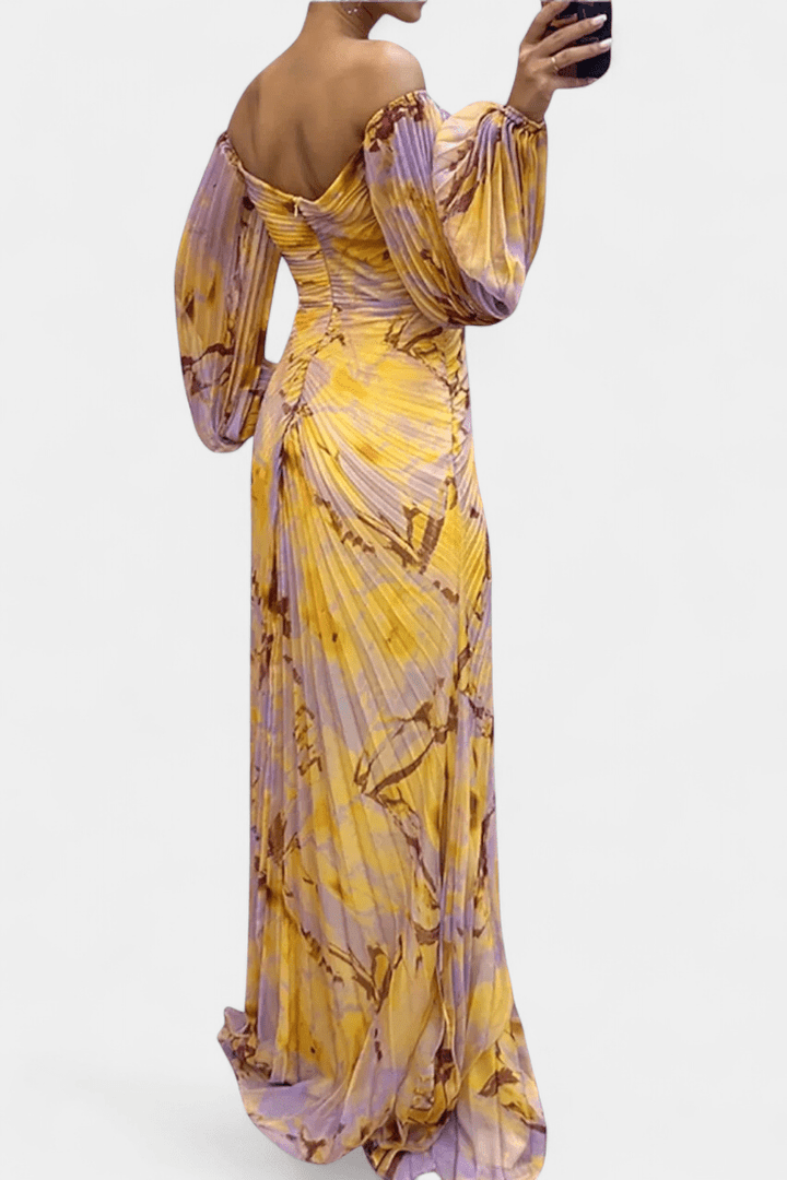Andreia | Vestido maxi plissado