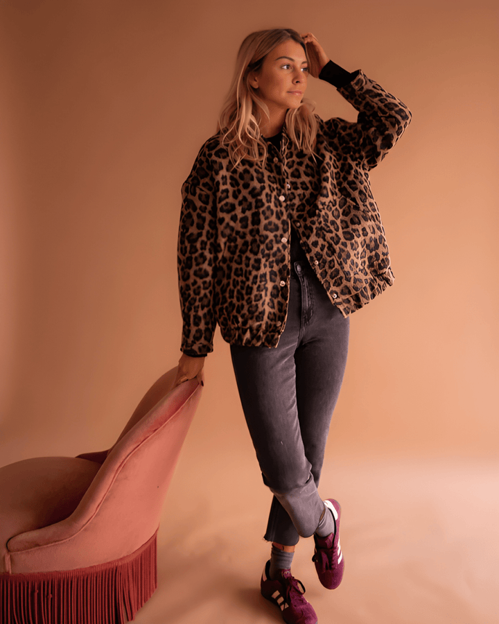 Paula | Casaco bomber animal print leopardo