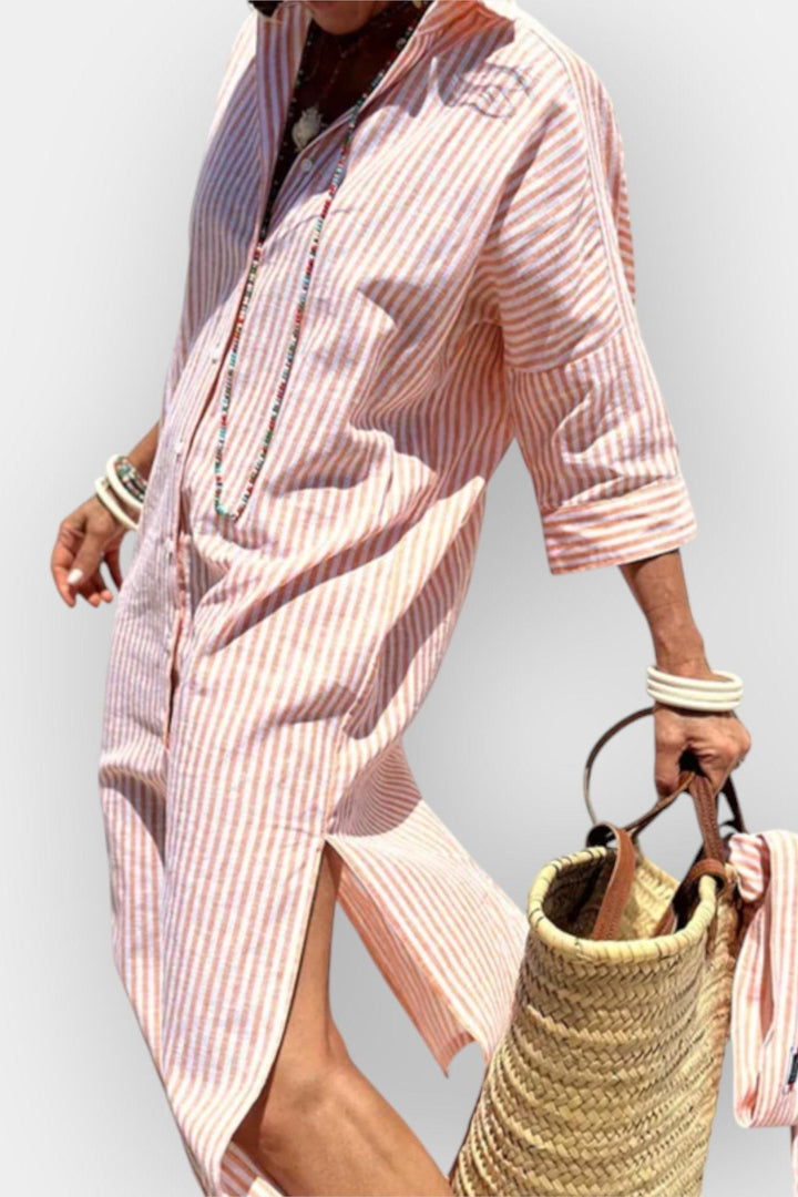 Sónia | Vestido camisa às riscas