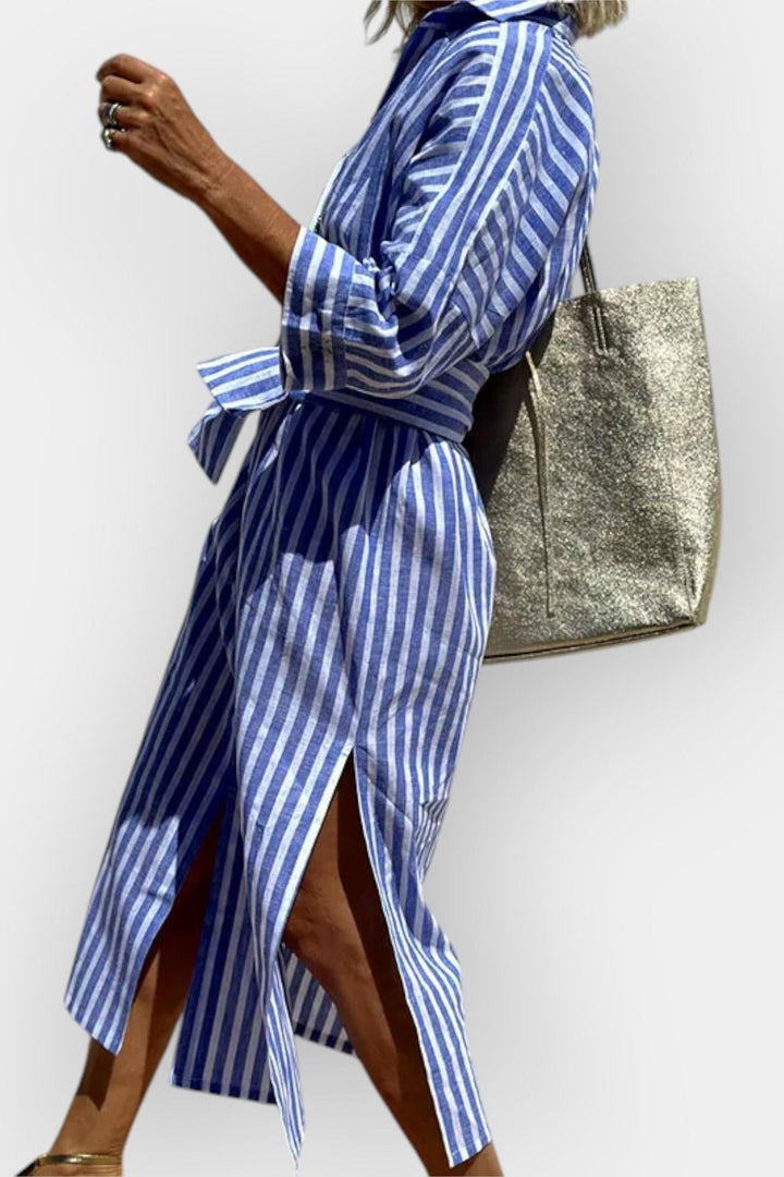 Sónia | Vestido camisa às riscas