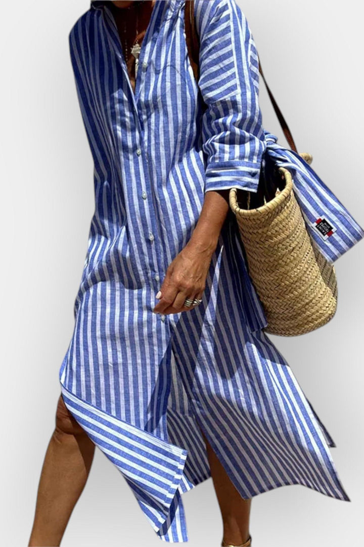 Sónia | Vestido camisa às riscas