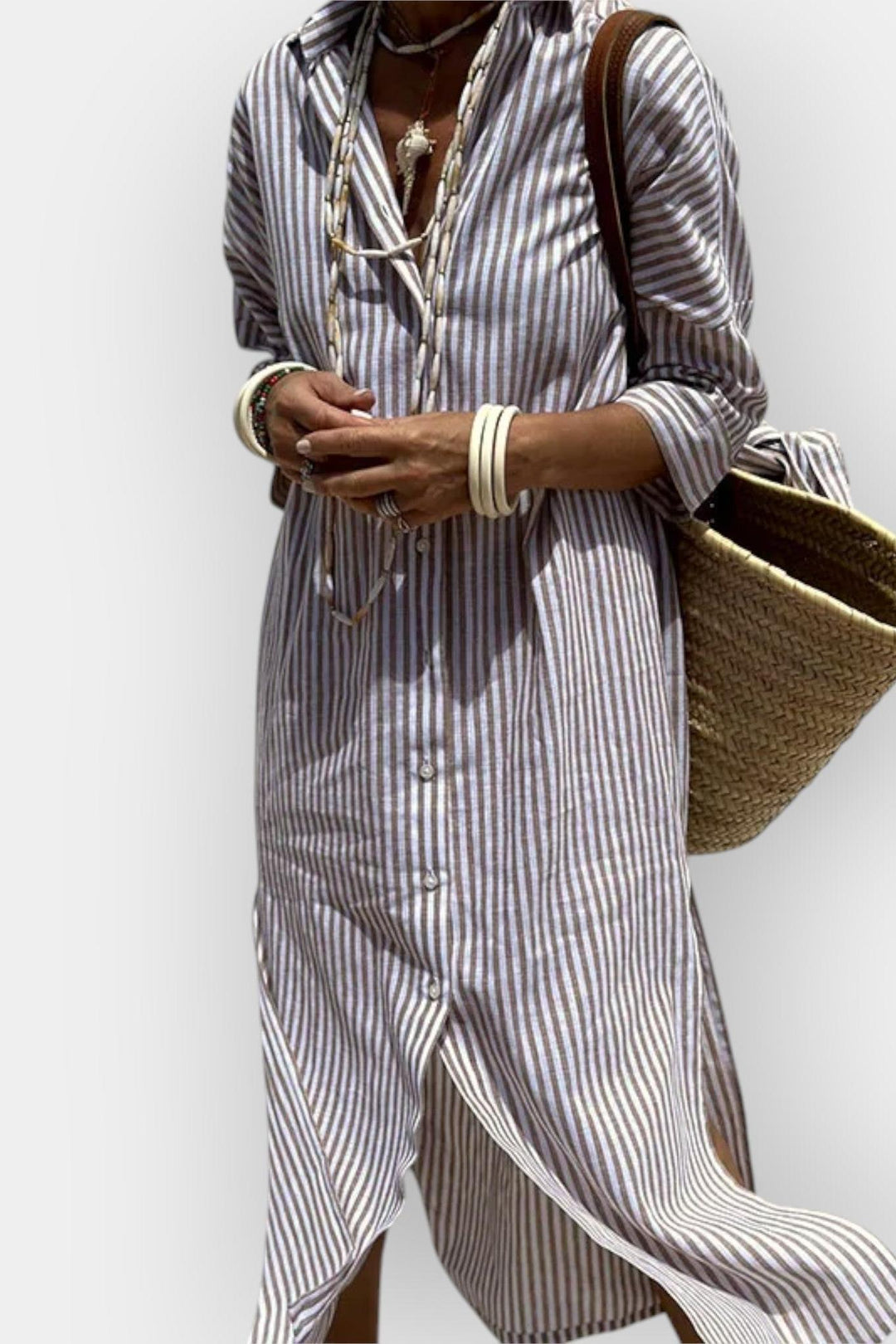 Sónia | Vestido camisa às riscas