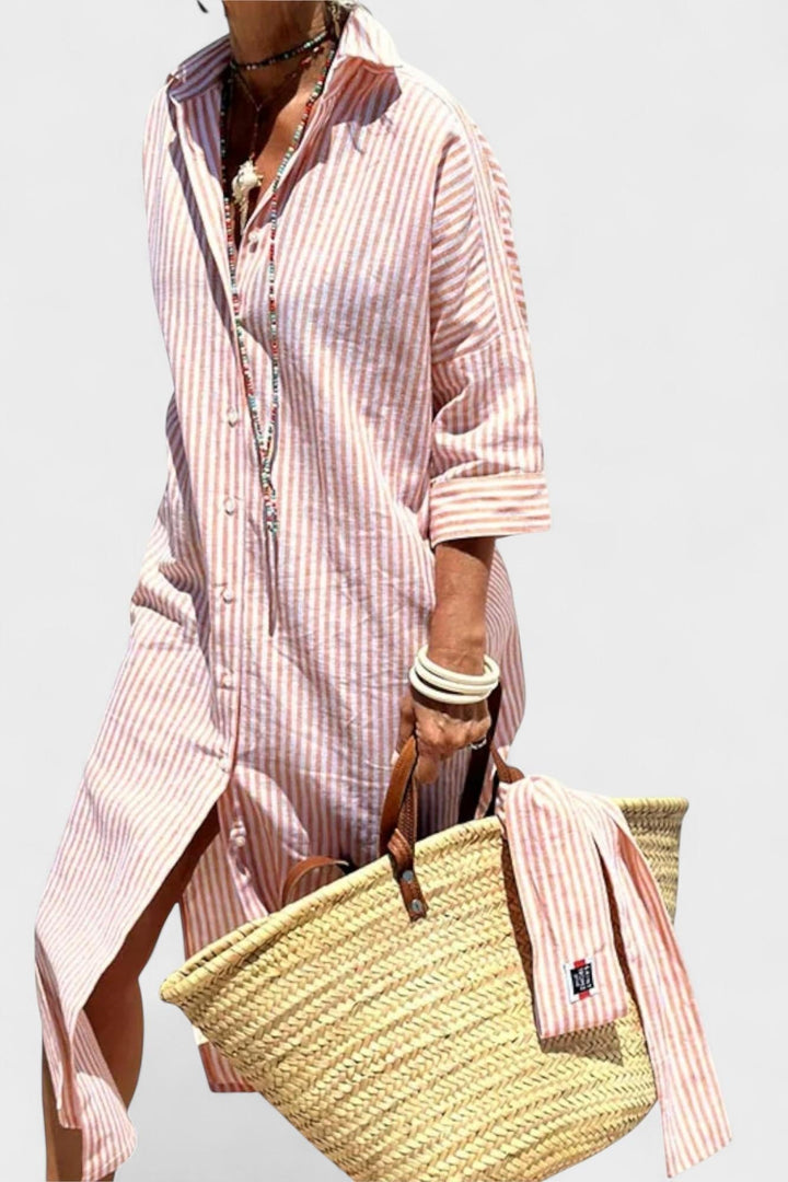 Sónia | Vestido camisa às riscas