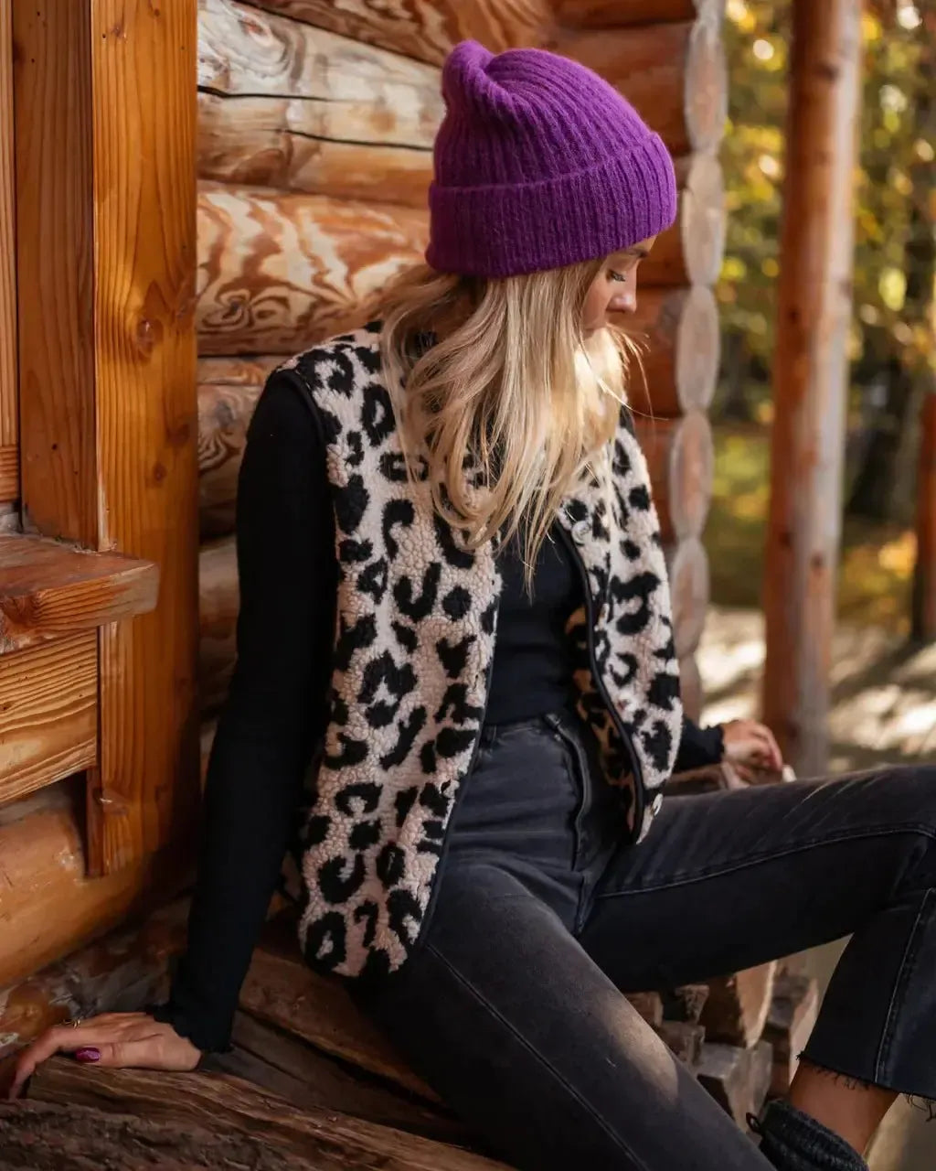 Aida | Colete a stampa animal print leopardo