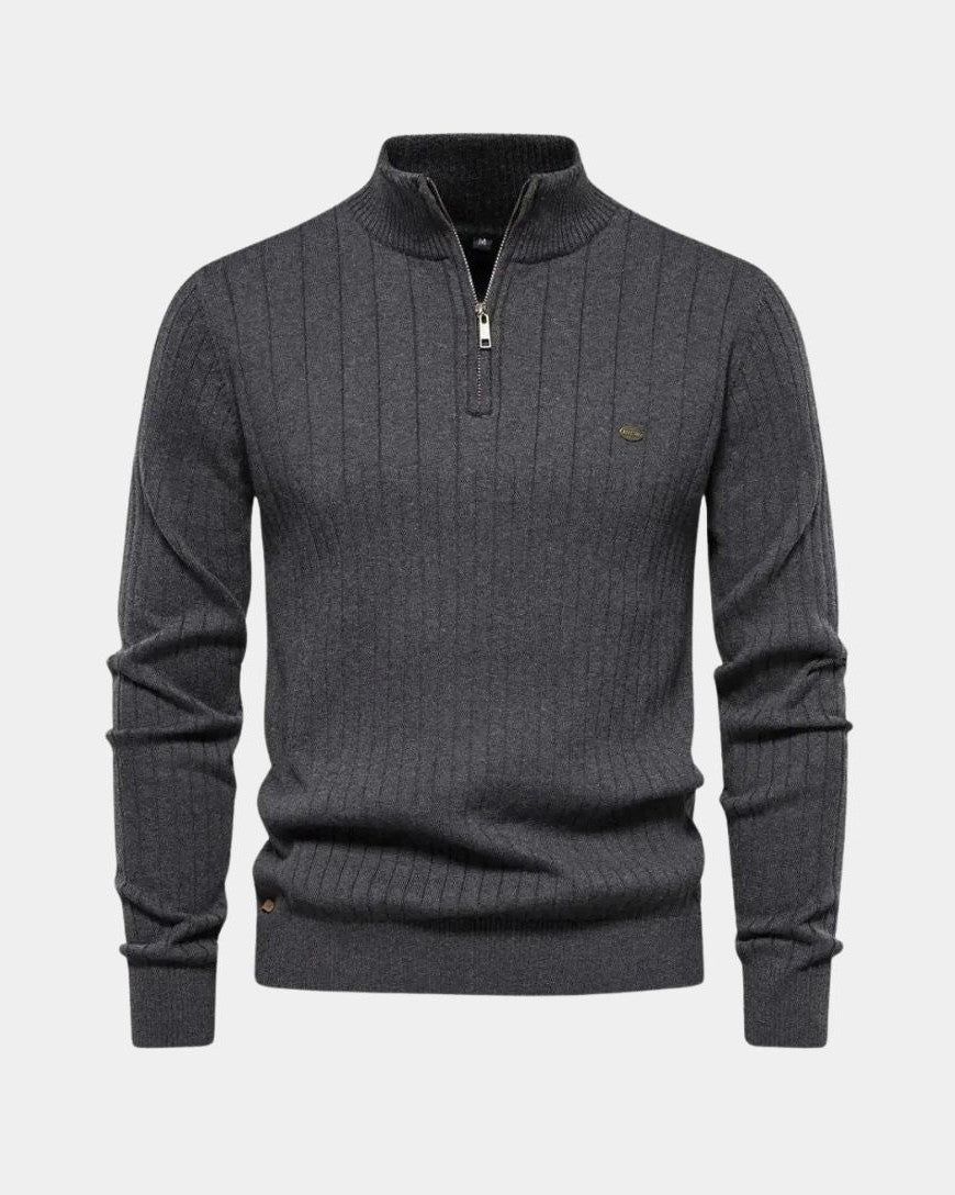 Marco | Camisola em algodão com meio fecho