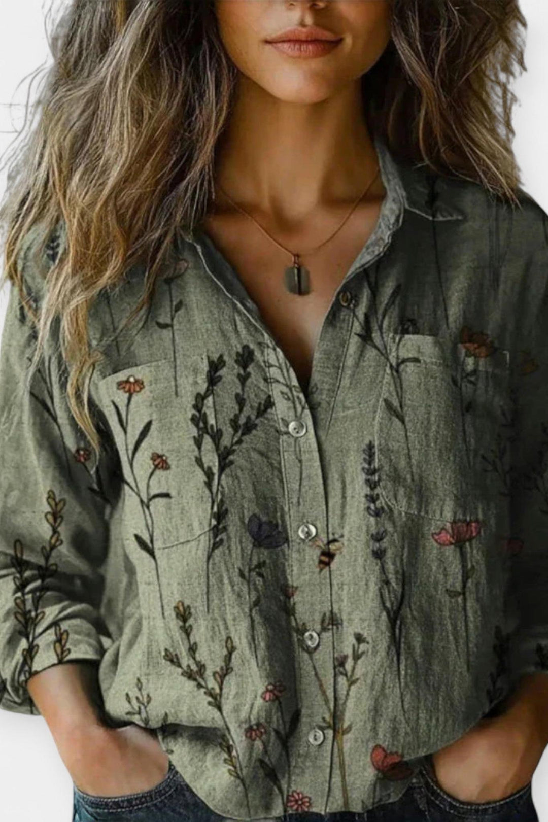 Carla | Blusa vintage com padrão