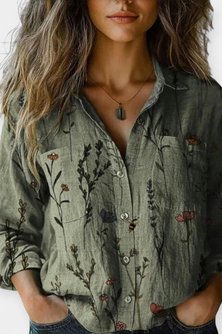Carla | Blusa vintage com padrão