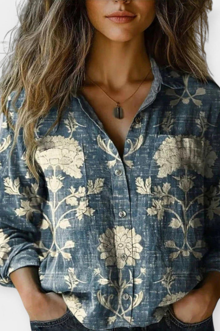 Carla | Blusa vintage com padrão