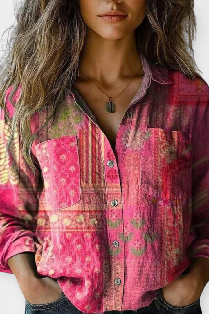 Carla | Blusa vintage com padrão