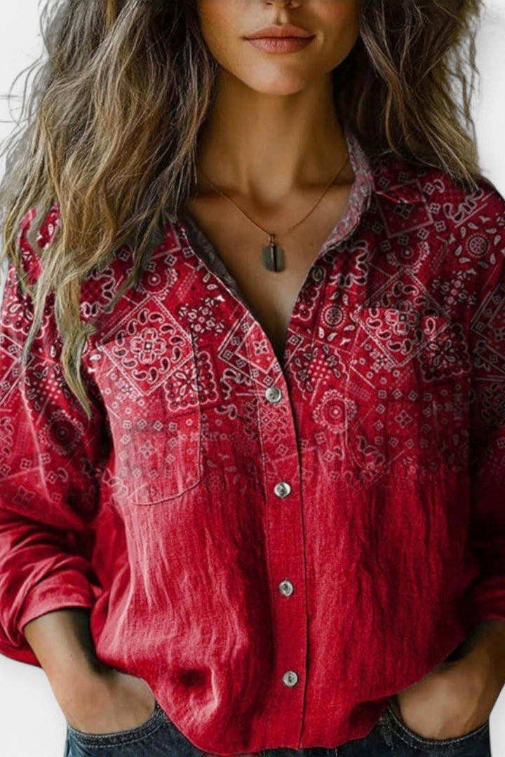 Carla | Blusa vintage com padrão