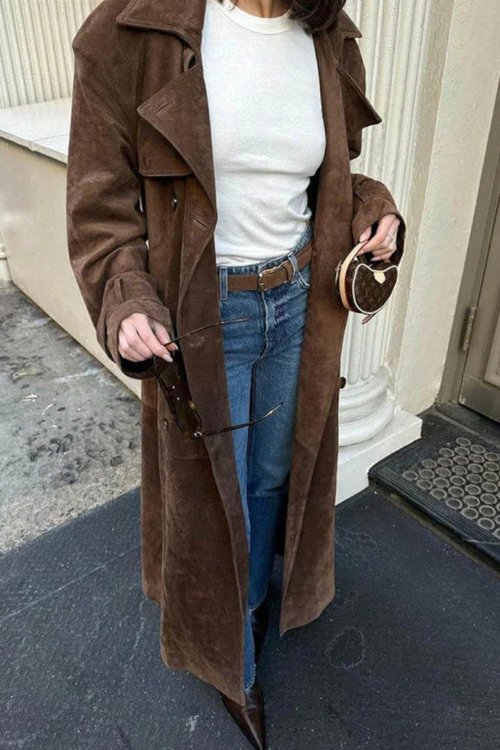 Fernanda | Elegante trench coat em camoscio