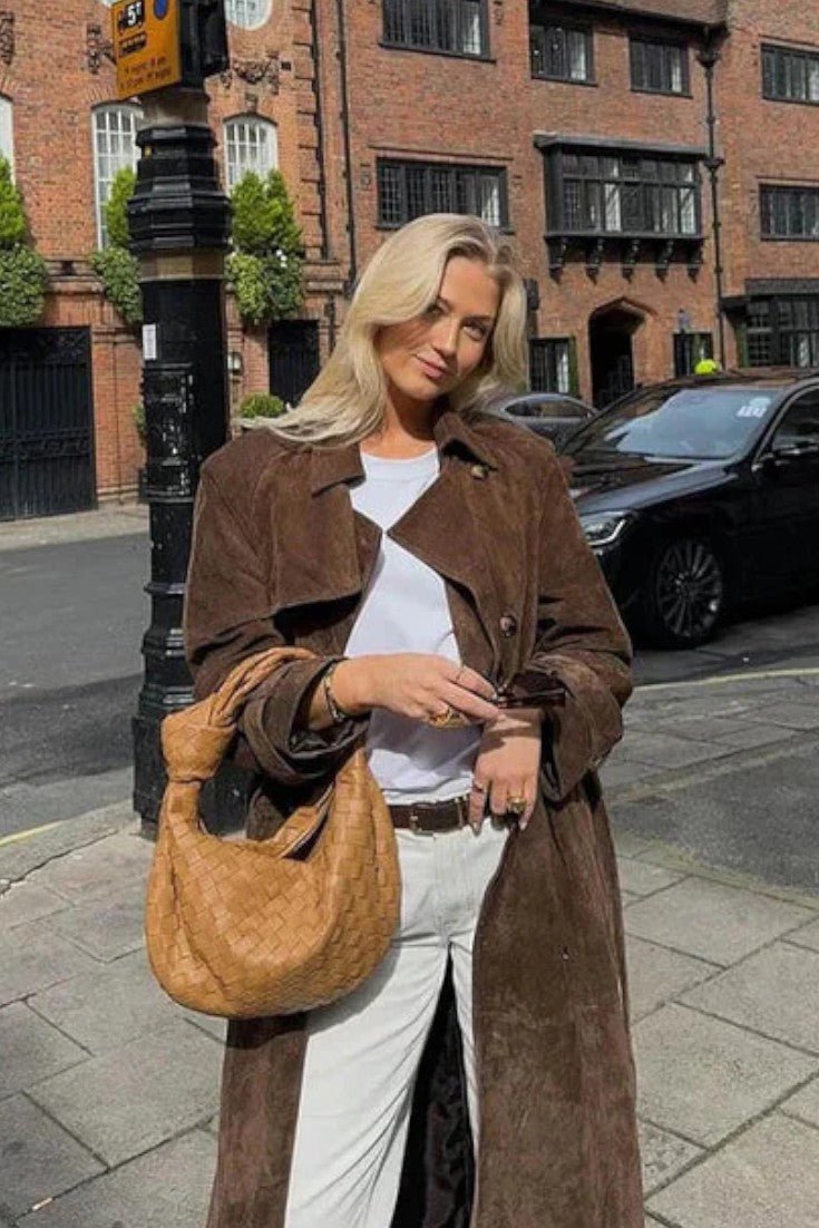 Fernanda | Elegante trench coat em camoscio