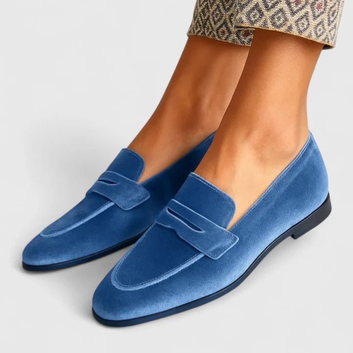 Clara | Mocassins azul veludo