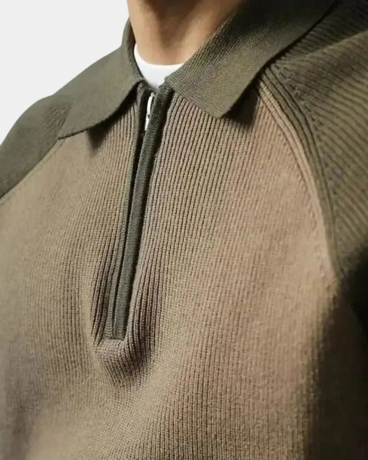 Tiago | Camisola com fecho e maniche raglan
