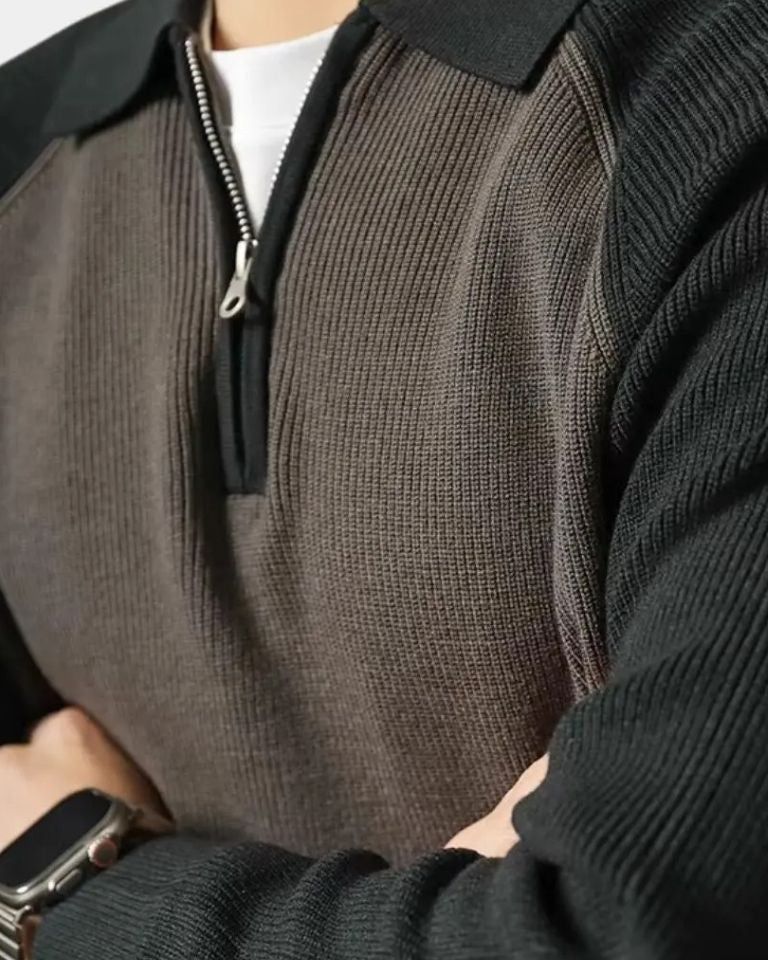 Tiago | Camisola com fecho e maniche raglan