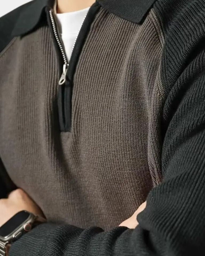 Tiago | Camisola com fecho e maniche raglan