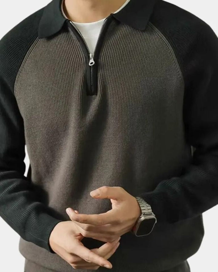 Tiago | Camisola com fecho e maniche raglan