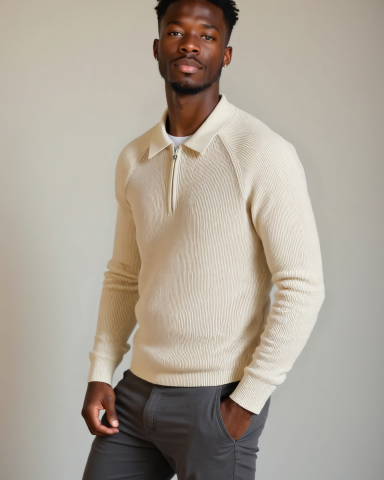 Tiago | Camisola com fecho e maniche raglan