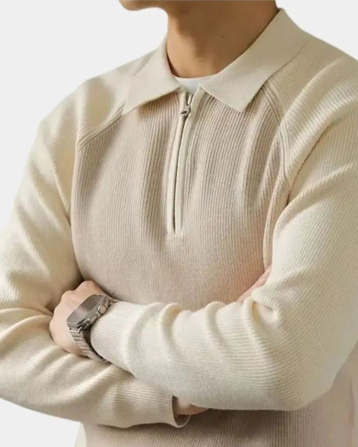 Tiago | Camisola com fecho e maniche raglan