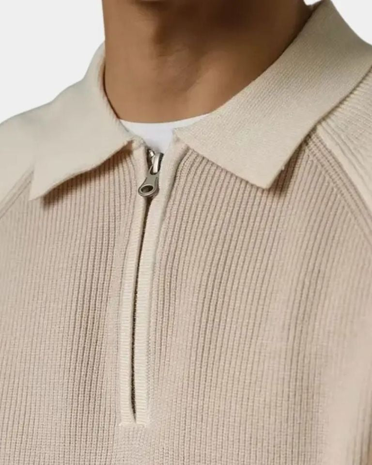 Tiago | Camisola com fecho e maniche raglan
