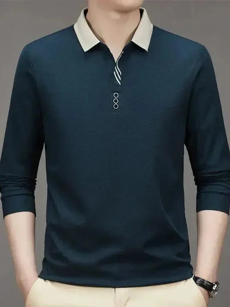 André | Polo elegante de manga comprida